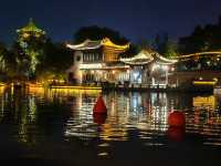 泰州行1：乘船夜遊鳳城河。
