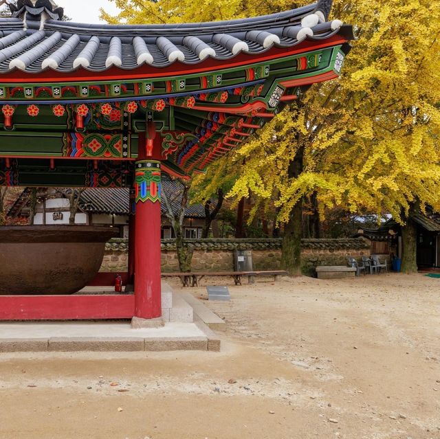 Beautiful Autumn View of Beopjusa temple 