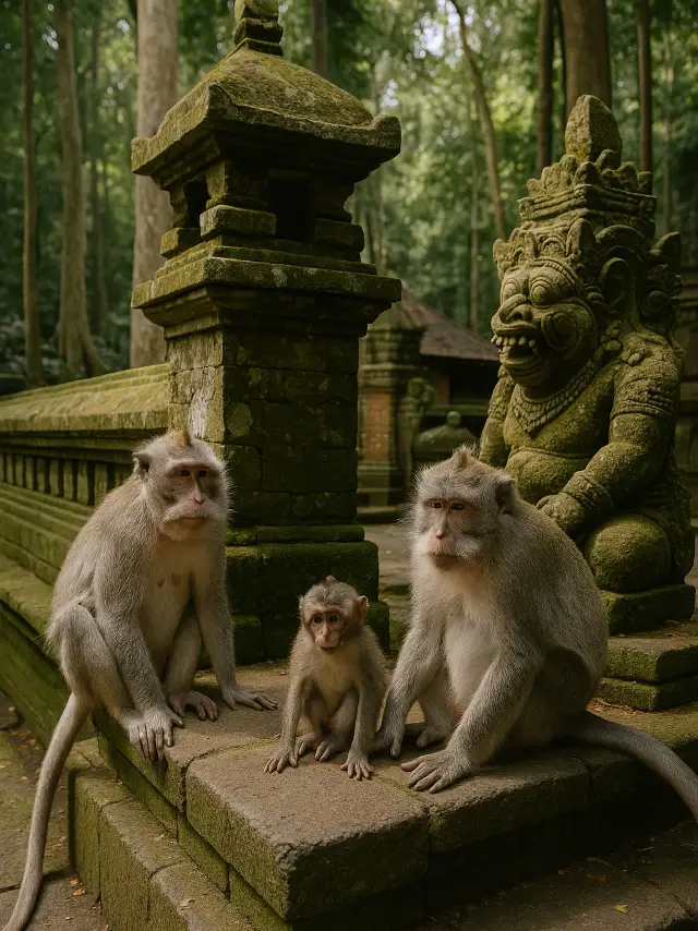 巴里島烏布長尾猴森林，能看到長尾猴的地方