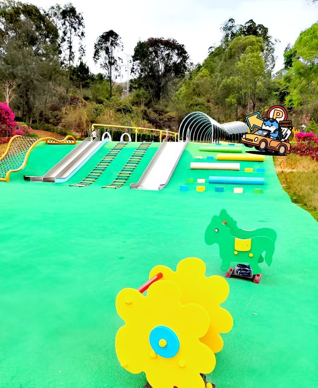 玻璃橋+古建築+花海-松崗五指耙公園