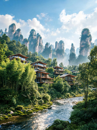 在張家界住到了懸崖觀景房，太震撼了。