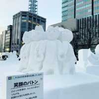 札幌　札幌観光　2023さっぽろ雪まつり　さっぽろテレビ塔とのコラボが素晴らしい