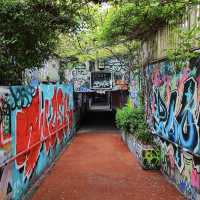 Beautiful arts work in the tunnel 