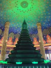 Gigantic Golden Buddha and Ethereal Glass Stupa