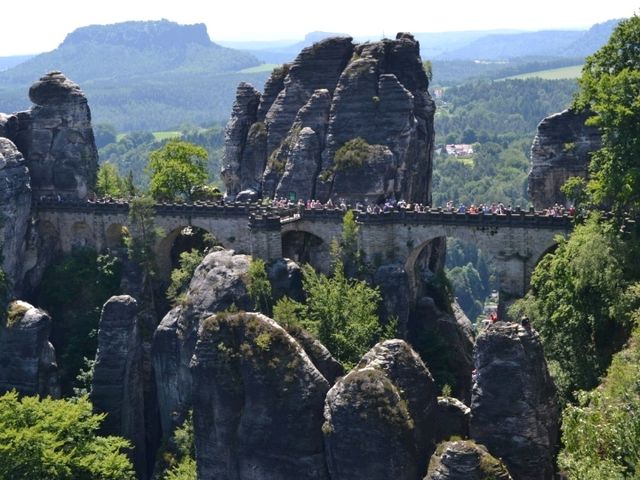 The beauty of the rocks formation at Rathen, Saxon Switzerland National Park