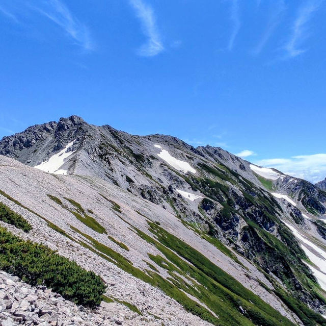 The panoramic view of the mountains 