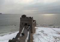 明長城老龍頭千堆雪景