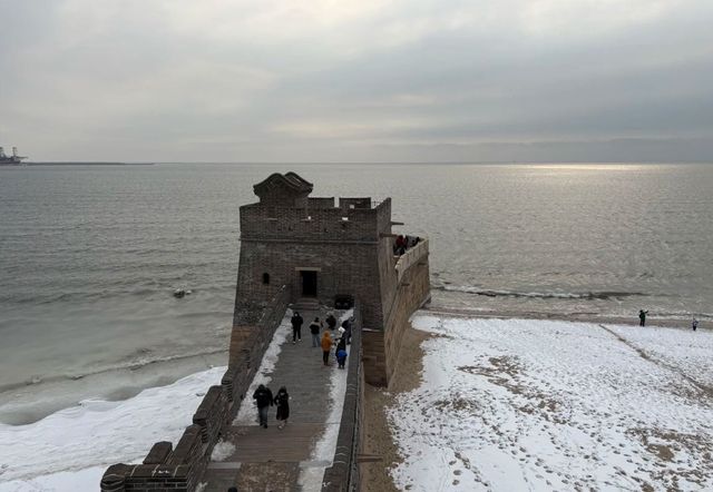 明長城老龍頭千堆雪景 明長城老龍頭千堆雪景