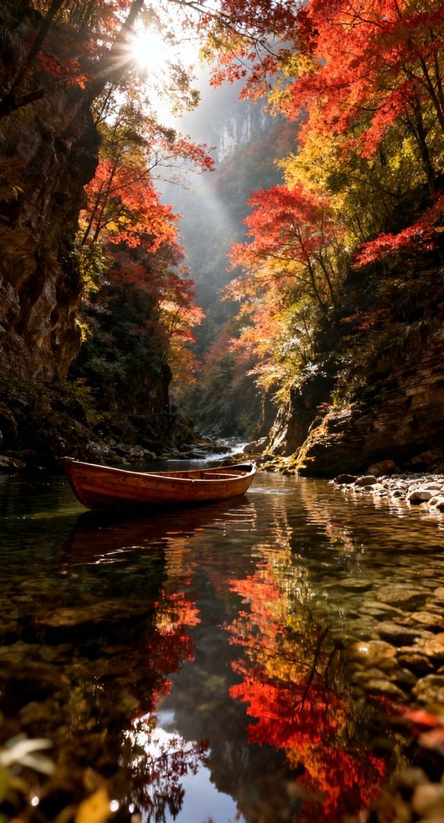 南津關秋冬開掛！徒步穿紅葉秘境，冰瀑藏著峽谷慢時光