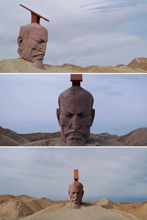 The Sons of the Earth Sculpture Group in Jiuquan is still a