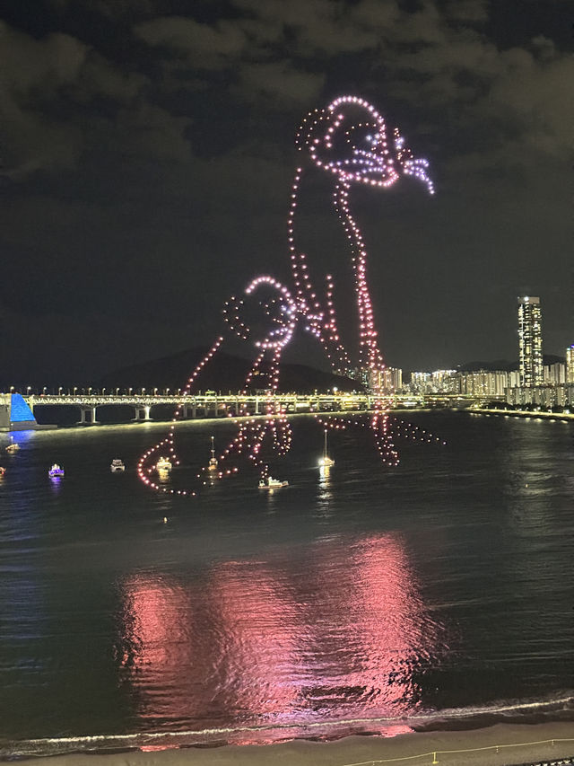 🇰🇷搭遊艇賞「廣安大橋」浪漫夜景及無人機煙火