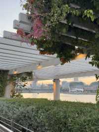 Marina Bay at Dusk: A Peaceful Evening Path with City Views
