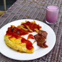 Luxurious buffet breakfast
