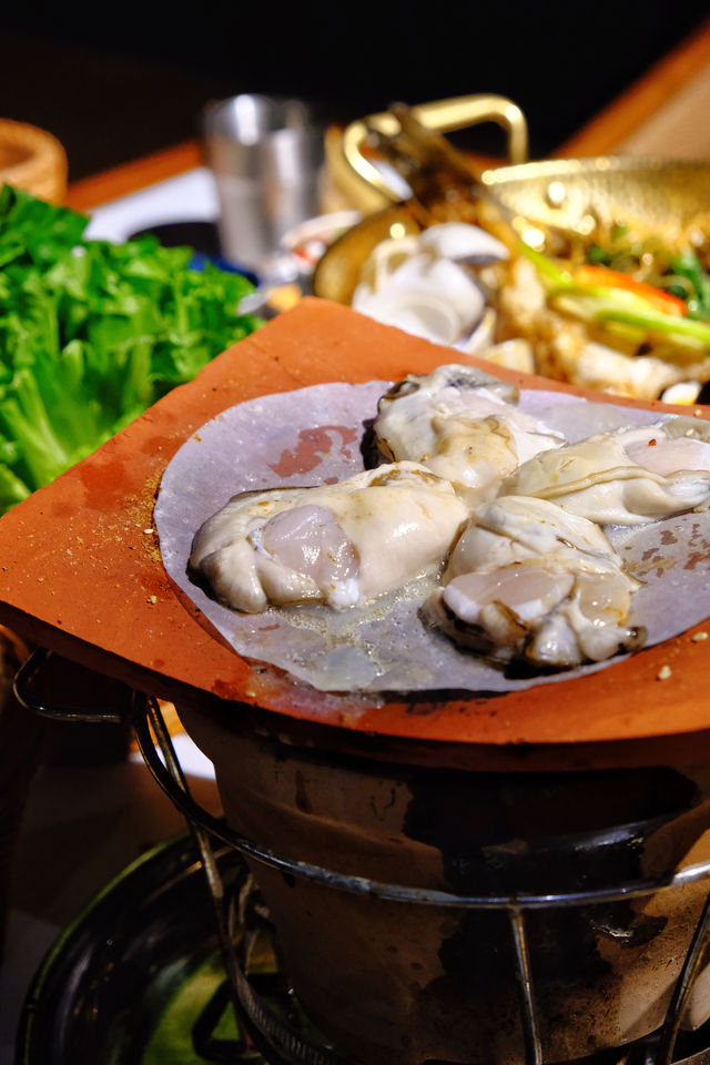 在新會浪漫江邊看日落吃瓦片烤肉～