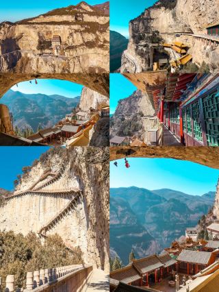 현공사만 몰리지 마세요! 산시성 이 절벽 위 고대 사찰 군락, 사람이 적고 조용해서 더 감동적입니다!