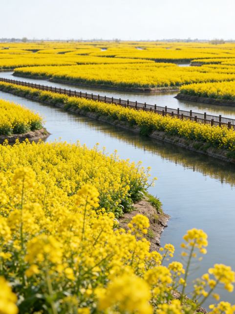 世界で最も美しい水上の菜の花畑、それこそ春に必ず訪れるべき夢の絶景
