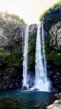 Beautiful Waterfall with Crowded Atmosphere