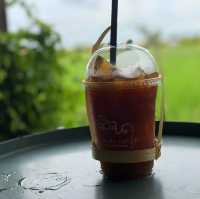 Cafe in the middle of rice field,Kanchanaburi