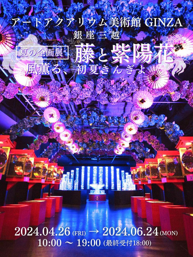 【東京】雨の日だって初夏を楽しめる✨藤×紫陽花×金魚のアートな世界を体験😍※スマホ撮影テク付 
