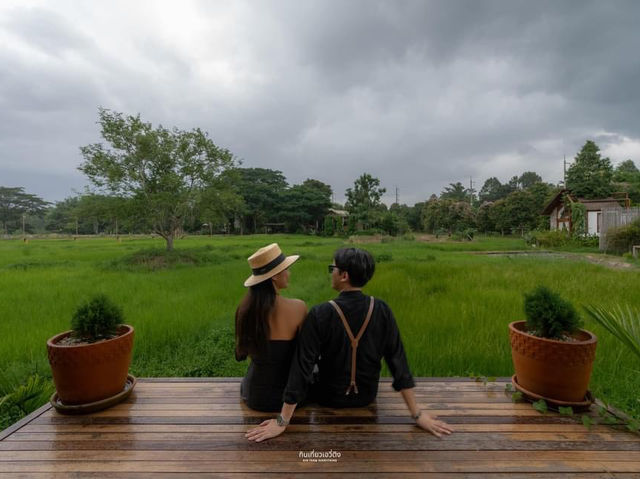 นอนบ้านไม้ ชมวิวทุ่งนาเขียวขจีที่ น่าน🌳