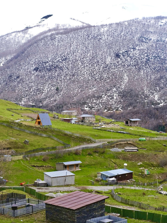 Georgian village in the Caucasus, home 