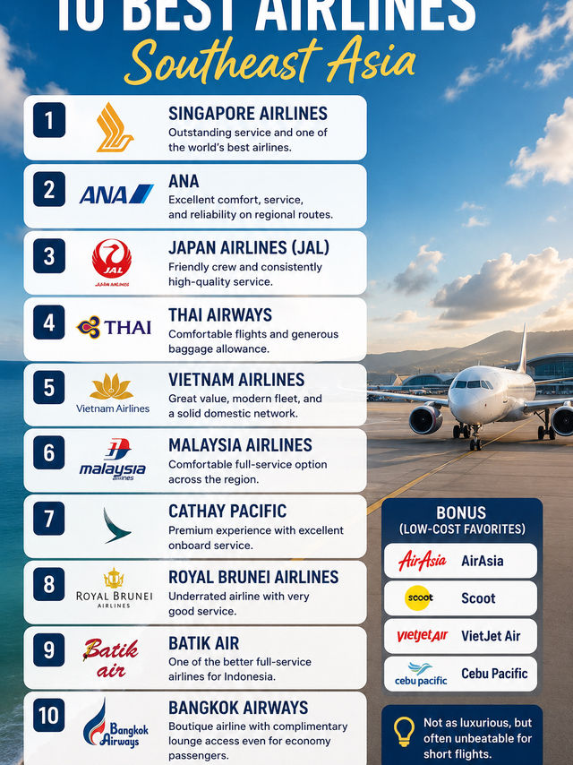 ✈️ 10 Best Airlines in Southeast Asia ✈️ 10 Best Airlines in Southeast Asia
