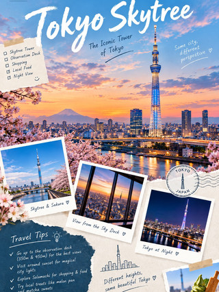 🇯🇵 Tokyo Skytree | A Serene Modern Flight Above the Neon Metropolis 🗼🌃