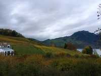 The small town of Spiez, Switzerland: met in the rainy morning