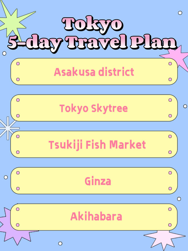 Travel Plan: 5 Days in Tokyo