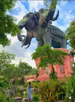 A must-visit in Bangkok! This pink elephant museum is stunning