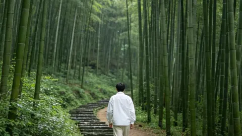 Stay in the Anji bamboo sea and relax while watching the sunset — traveler post in Anji