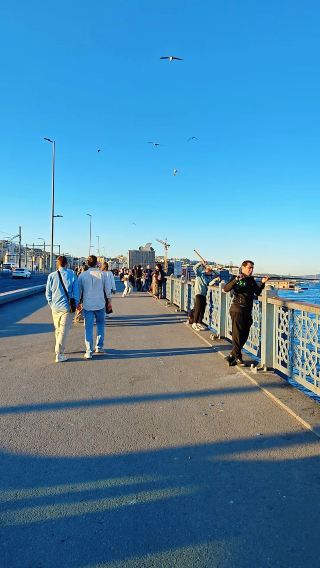 Walking at Galata Bridge