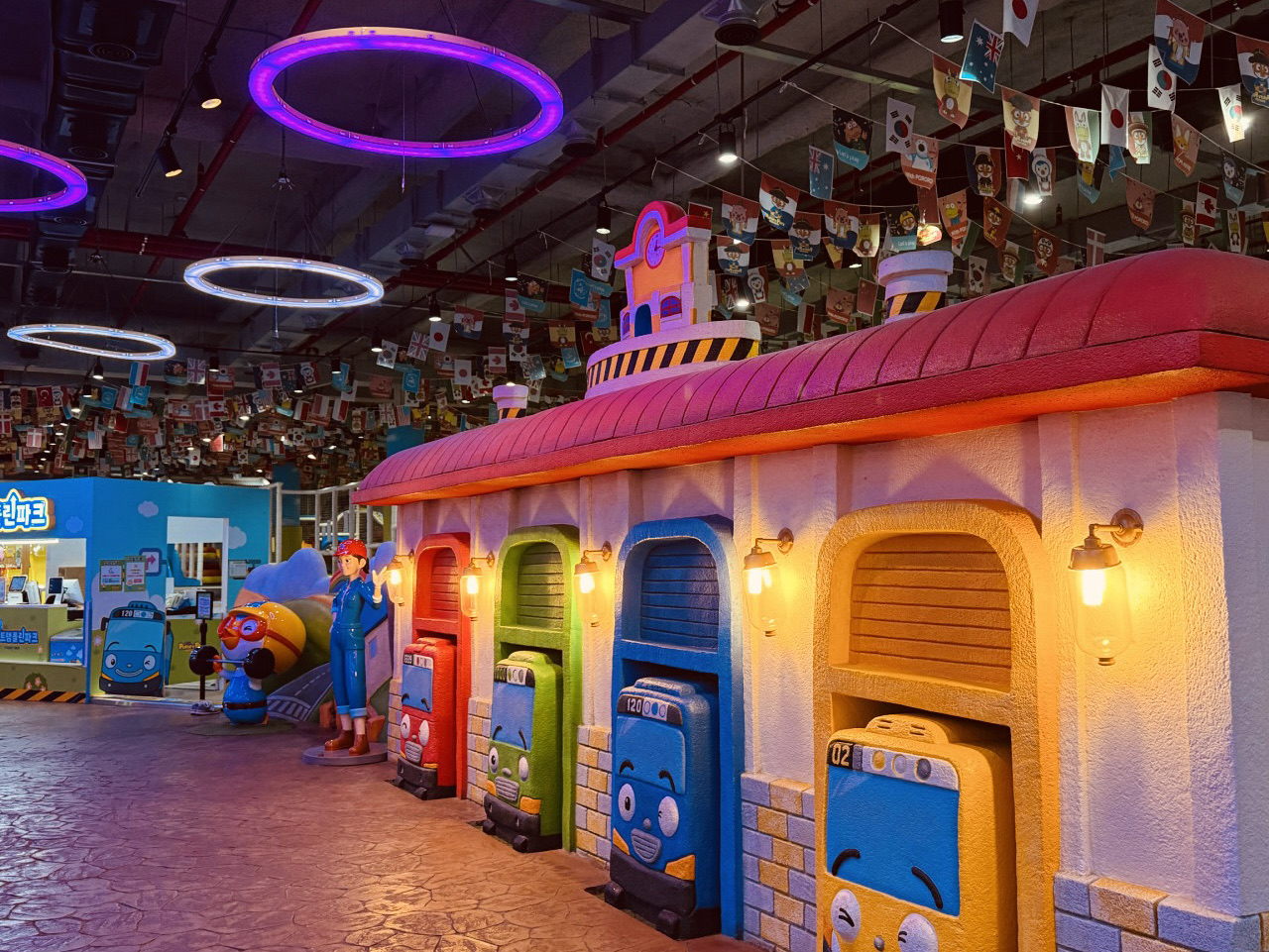 Indoor Tayo themed area at Trip.com exact Pororo and Tayo Theme Park Jeju attraction