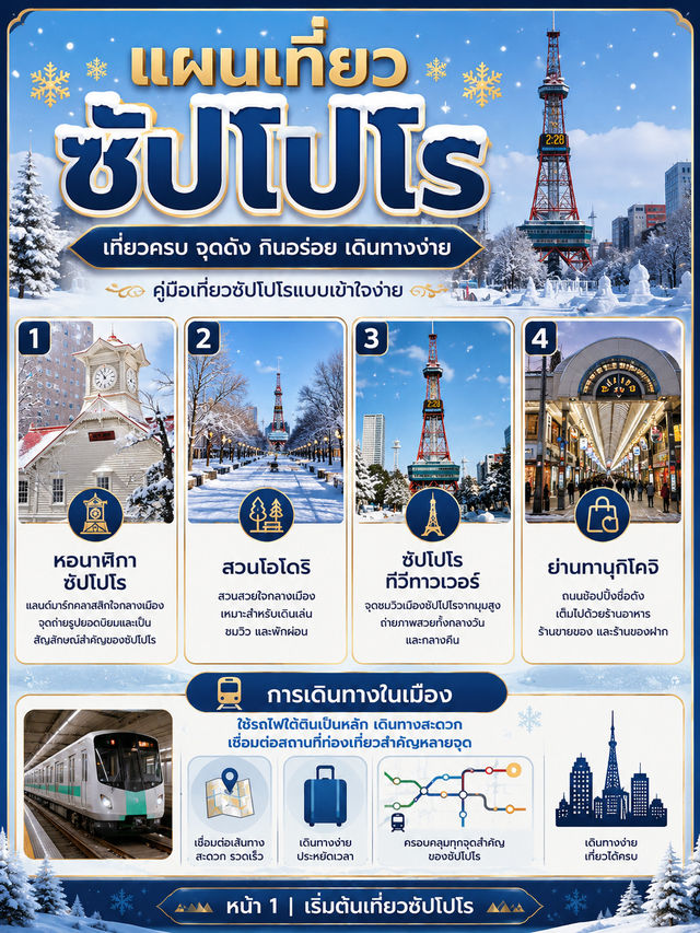 ❄️ แผนเที่ยวซัปโปโร ฉบับเที่ยวครบในทริปเดียว! 🇯🇵