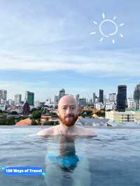 Beach vibes in the city, Phnom Penh’s Best rooftop pool 🏊 🏖️ 