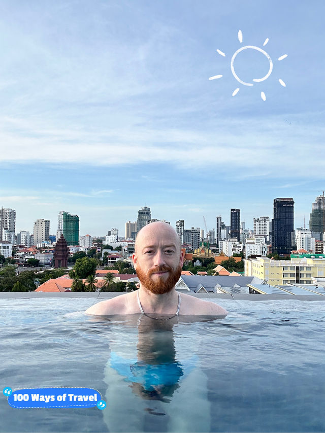 Beach vibes in the city, Phnom Penh’s Best rooftop pool 🏊 🏖️ 