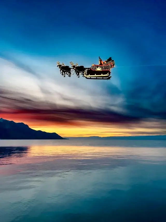 Indeed, there is a flying Santa Claus in Montreux