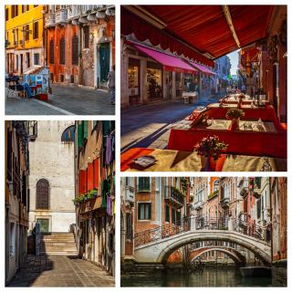 威尼斯的水道中央，浪漫的景致令人陶醉。