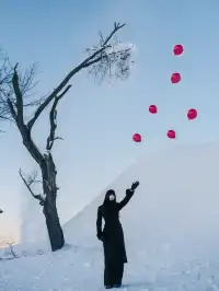 淨月潭大雪坡！太出片了！