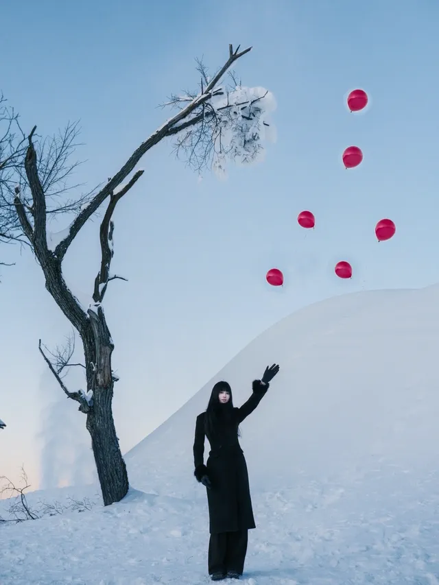 淨月潭大雪坡！太出片了！