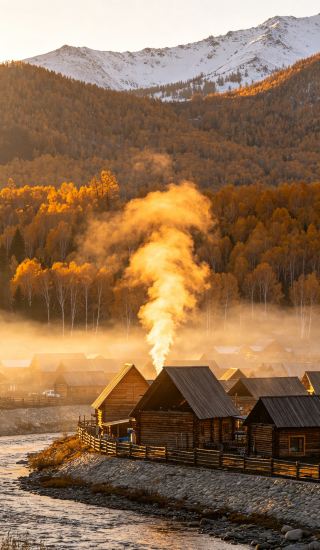 Hemu, autumn's hidden gem: morning mist, cooking smoke, golden hues so beautiful they leave you speechless