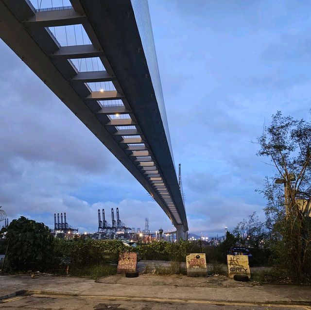 巨型橋底下看海景別具一番風味