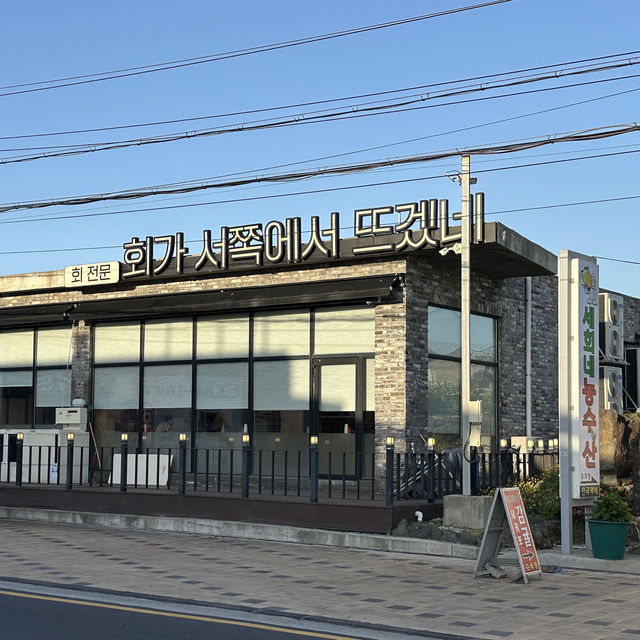 고등어회가 맛있는 제주도 애월 횟집 회가서쪽에서뜨겠네