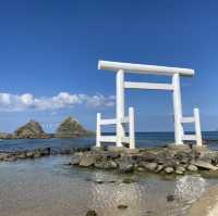 踏上一段靈性之旅，在夫婦岩與白色鳥居共同啟程⛩️🌊💫