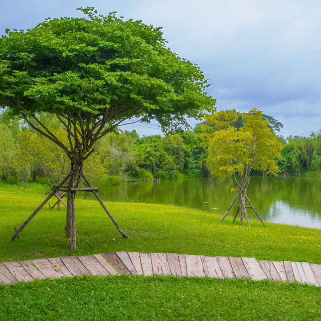 คาเฟ่บรรยากาศร่มรื่นเขียวสบายตา กาญจนบุรี