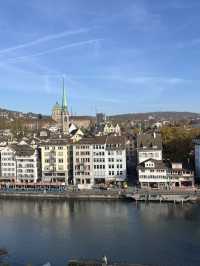 Enjoying the breathtaking views from Lindenhof in Zurich!