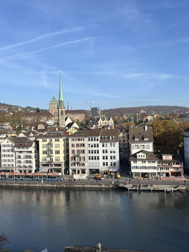 Enjoying the breathtaking views from Lindenhof in Zurich!