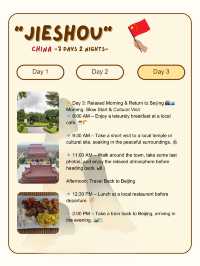 3-Day itinerary for Jieshou, China 