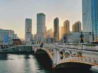 天津•海河，大光明橋，解放橋，世紀鐘，津灣廣場