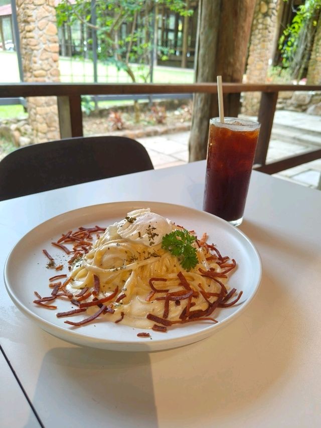 A Serene Forest Café with Pasta That Hits the Spot